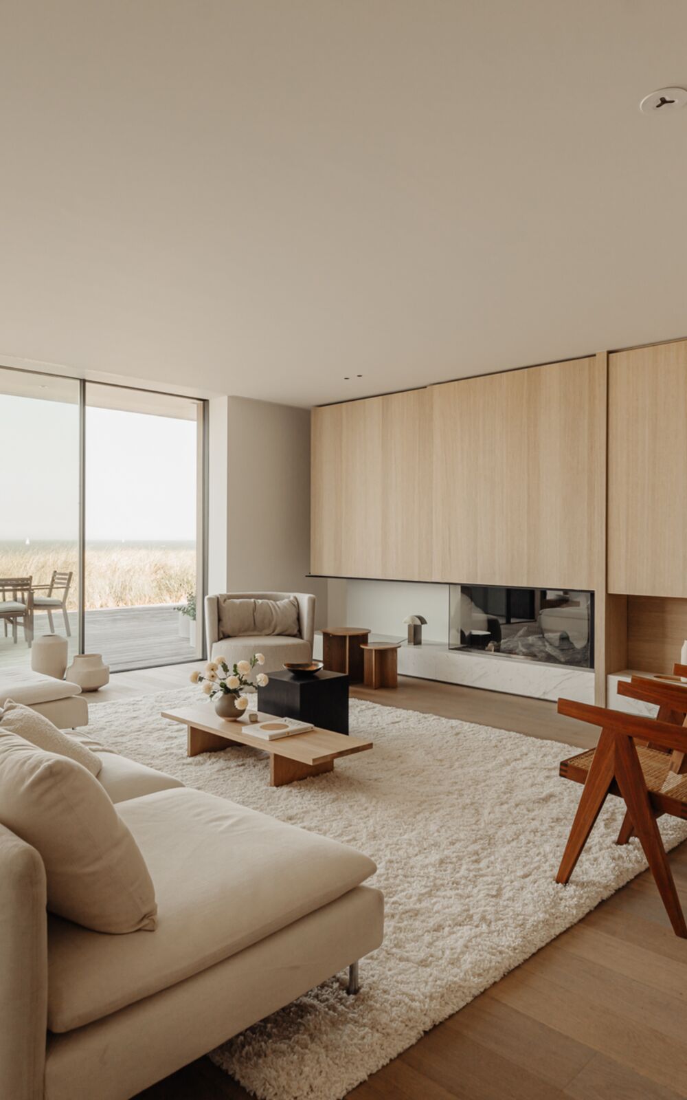 Woonkamer met zicht over de duinen